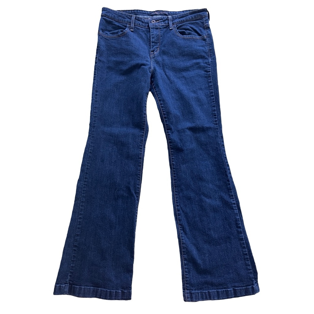 Levi's Original Deep Blue Flare High Rise Jeans Sz 14 (not stretchy)